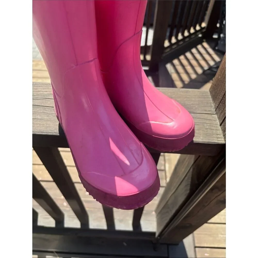 Bogs Bright Pink Kids Waterproof Rain Boots